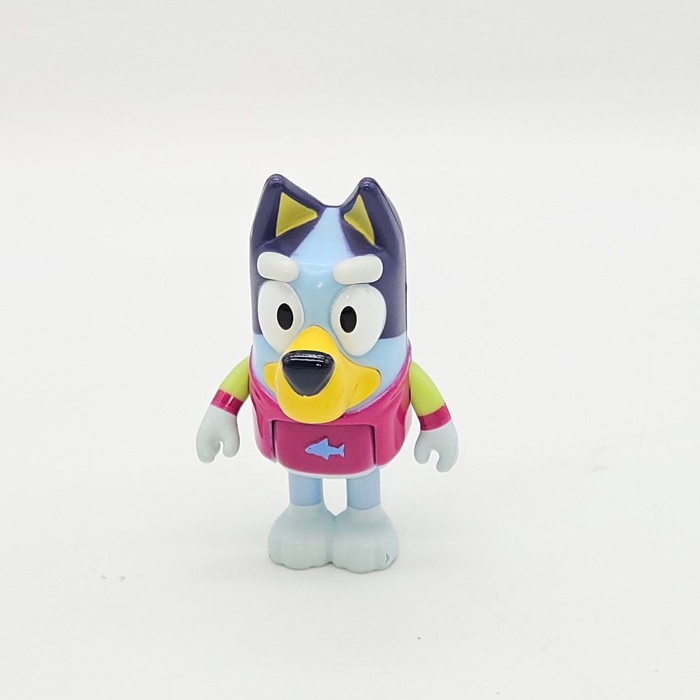 Moose Bluey Action Figure Kids 2.5in Blue Pink Rashie Swimsuit Articulated Toy
